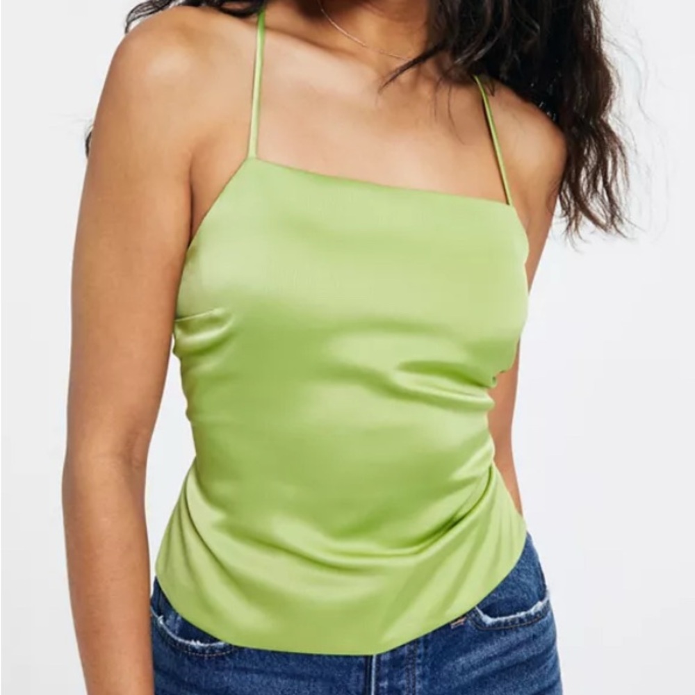 LEYDEN Women's Lace-Up Back Camisole Size M